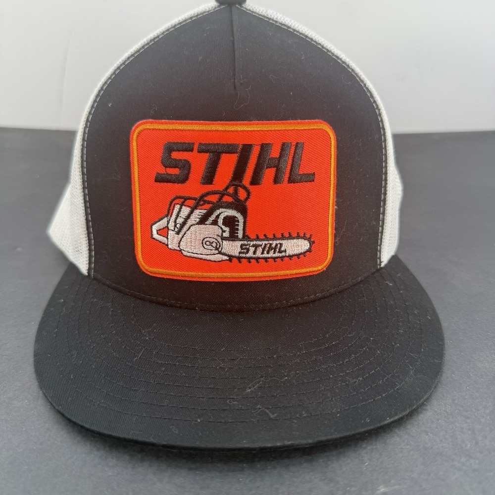STIHL Patch on Richardson 112 Trucker Hat Snapback Black/White